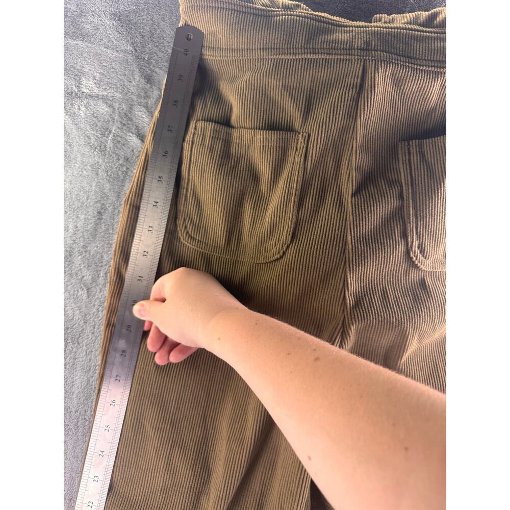 Sincerely Jules Corduroy Wide Leg Overall Jumpsuit Olive Brown Women’s M - Picture 6 of 12